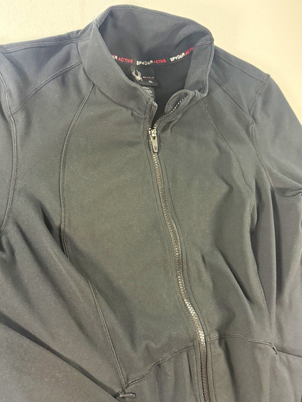 Spyder Active Women’s XL Black Full Zip Jacket Stretch Running Thumbholes
